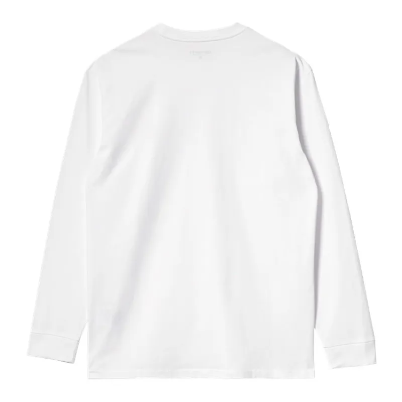 Carhartt WIP L/S Chase T-Shirt - White/Gold-1